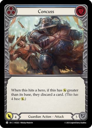 Concuss (Blue) — Blitz Deck: Heavy Hitters - Victor Flesh and Blood card by Nikolay Moskvin