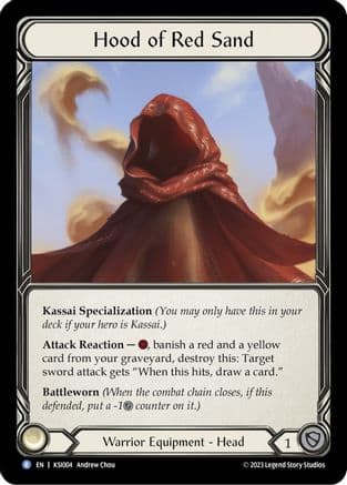 Hood of Red Sand — Blitz Deck: Heavy Hitters - Kassai Flesh and Blood card by Andrew Chou