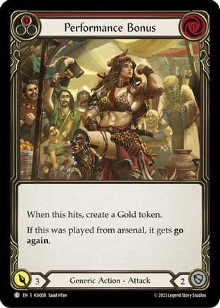 Performance Bonus (Red) — Blitz Deck: Heavy Hitters - Kassai Flesh and Blood card by Saad Irfan