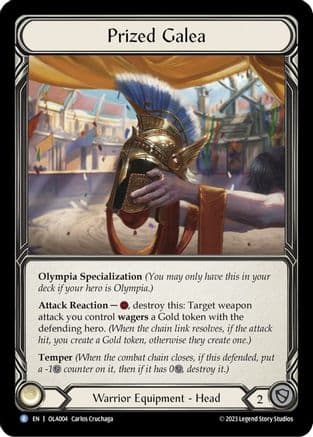 Prized Galea — Blitz Deck: Heavy Hitters - Olympia Flesh and Blood card by Carlos Cruchaga