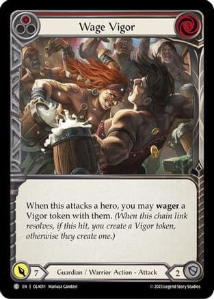 Wage Vigor (Red) — Blitz Deck: Heavy Hitters - Olympia Flesh and Blood card by Heather Cardin