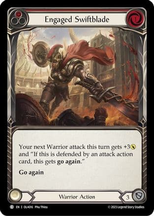 Engaged Swiftblade (Red) — Blitz Deck: Heavy Hitters - Olympia Flesh and Blood card by Phu Thieu