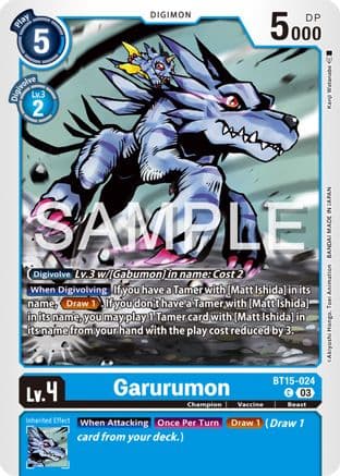 Garurumon — Exceed Apocalypse Digimon Card Game card by Kenji Watanabe
