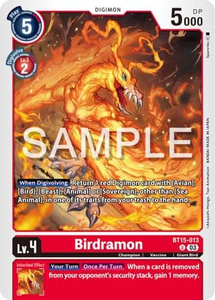 Birdramon — Exceed Apocalypse Digimon Card Game card by Spareribs