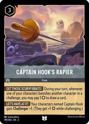 Captain Hook's Rapier — Into the Inklands Disney Lorcana card by Jeremy Adams