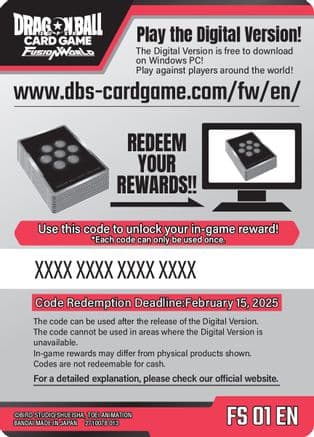 Code Card - Starter Deck 1: Son Goku (FS01) — Starter Deck 1: Son Goku