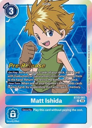 Matt Ishida — Exceed Apocalypse Pre-Release Cards Digimon Card Game card by Akiyoshi Hongo, Toei Animation