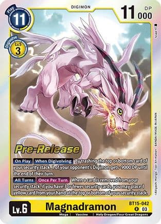 Magnadramon — Exceed Apocalypse Pre-Release Cards Digimon Card Game card by Akiyoshi Hongo, Toei Animation