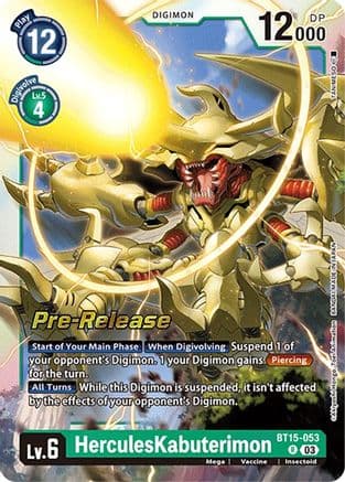 HerculesKabuterimon — Exceed Apocalypse Pre-Release Cards Digimon Card Game card by Tanimeso