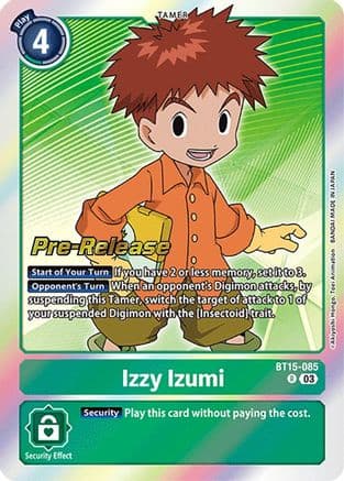 Izzy Izumi — Exceed Apocalypse Pre-Release Cards Digimon Card Game card by Akiyoshi Hongo, Toei Animation