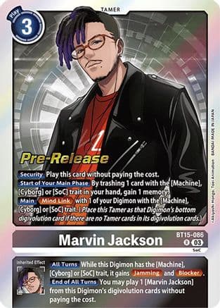 Marvin Jackson — Exceed Apocalypse Pre-Release Cards Digimon Card Game card by Akiyoshi Hongo, Toei Animation