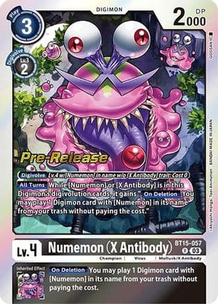 Numemon (X Antibody) — Exceed Apocalypse Pre-Release Cards Digimon Card Game card by Akiyoshi Hongo, Toei Animation