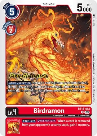 Birdramon — Exceed Apocalypse Pre-Release Cards