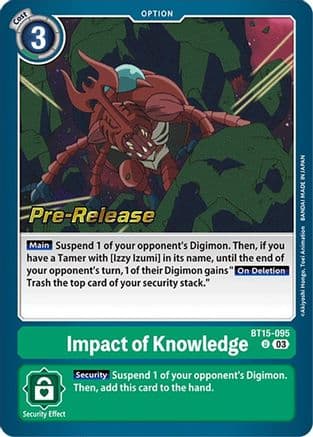 Impact of Knowledge — Exceed Apocalypse Pre-Release Cards Digimon Card Game card by Akiyoshi Hongo, Toei Animation