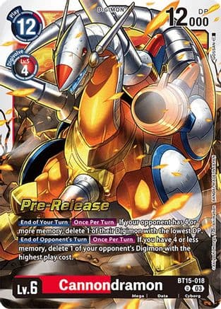 Cannondramon — Exceed Apocalypse Pre-Release Cards Digimon Card Game card by GOSSAN