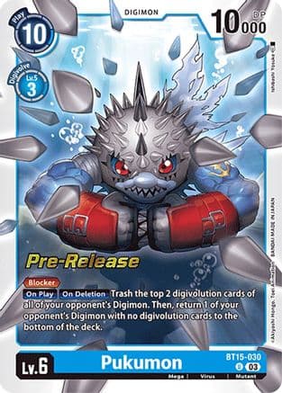 Pukumon — Exceed Apocalypse Pre-Release Cards Digimon Card Game card by Akiyoshi Hongo, Toei Animation