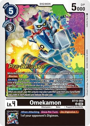 Omekamon — Exceed Apocalypse Pre-Release Cards Digimon Card Game card by Akiyoshi Honga, Toei Animation