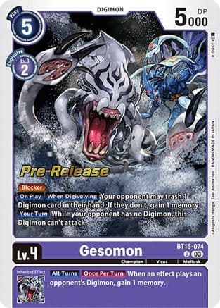 Gesomon — Exceed Apocalypse Pre-Release Cards Digimon Card Game card by KISUKE