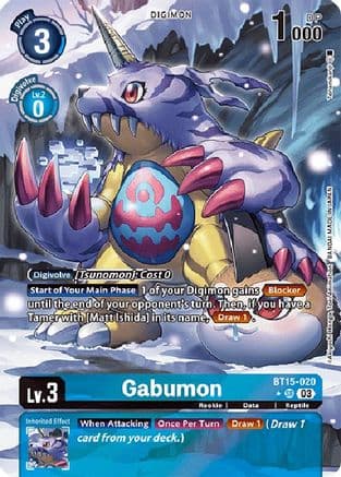Gabumon (Alternate Art) — Exceed Apocalypse Digimon Card Game card by Akihiro Wada, BANDAI MADE IN JAPAN