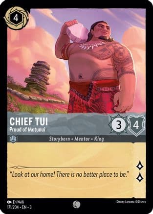 Chief Tui - Proud of Motunui — Into the Inklands Disney Lorcana card by Eri Welli