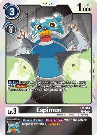 Espimon (English Exclusive) — Exceed Apocalypse Digimon Card Game card by Akiyoshi Hongo, Toei Animation, BANDAI MADE IN JAPAN