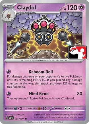 Claydol - 095/197 — Prize Pack Series Cards Pokémon TCG card by Shigenori Negishi