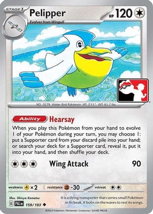 Pelipper - 159/193 — Prize Pack Series Cards Pokémon TCG card by Shinya Komatsu