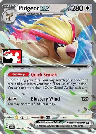 Pidgeot ex - 164/197 — Prize Pack Series Cards Pokémon TCG card by takuyoa