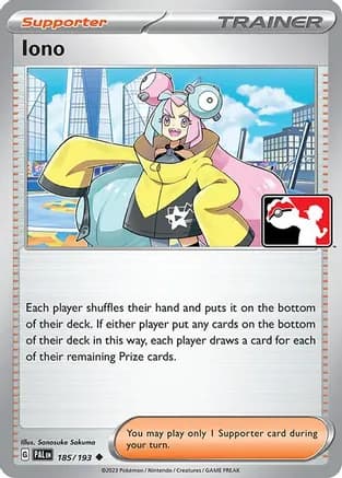 Iono - 185/193 — Prize Pack Series Cards Pokémon TCG card by Sanosuke Sakuma