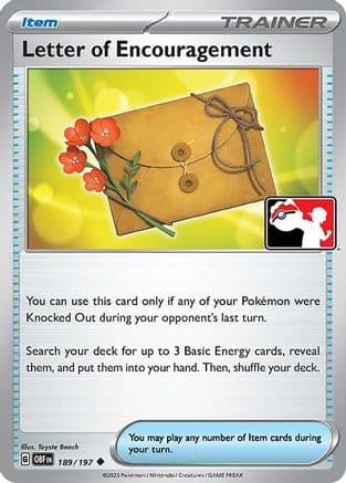 Letter of Encouragement - 189/197 — Prize Pack Series Cards Pokémon TCG card by Toyste Beach