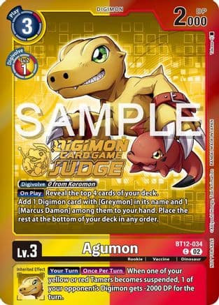 Agumon - BT12-034 (Judge Pack 5) — Across Time