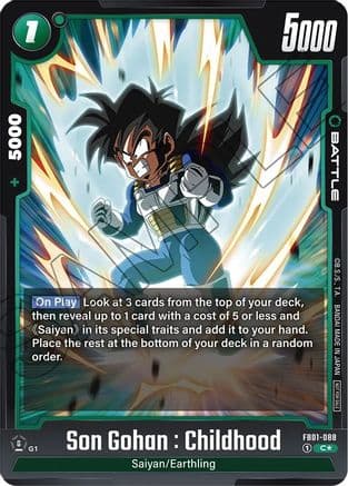 Son Gohan : Childhood - FB01-088 (Tournament Pack 01) — Tournament and Championship Promos