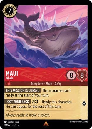 Maui - Whale — Into the Inklands Disney Lorcana card by Sandara Tang
