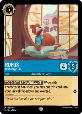 Rufus - Orphanage Cat — Into the Inklands Disney Lorcana card by Hadjie Joos
