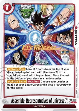 Assemble, Representatives of Universe 7! — Awakened Pulse Pre-Release Cards