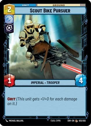 Scout Bike Pursuer — Spark of Rebellion Star Wars: Unlimited card by Mickael Balloul