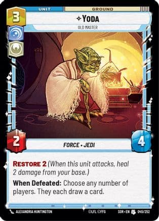 Yoda - Old Master — Spark of Rebellion Star Wars: Unlimited card by Alexandra Huntington