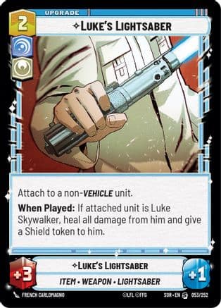 Luke's Lightsaber — Spark of Rebellion Star Wars: Unlimited card by French Carlomagno