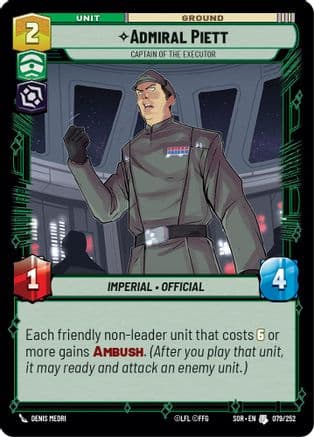Admiral Piett - Captain of the Executor — Spark of Rebellion Star Wars: Unlimited card by Denis Medri