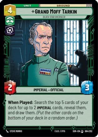 Grand Moff Tarkin - Death Star Overseer — Spark of Rebellion Star Wars: Unlimited card by Steve Morris