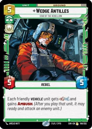 Wedge Antilles - Star of the Rebellion — Spark of Rebellion Star Wars: Unlimited card by Amélie Hutt