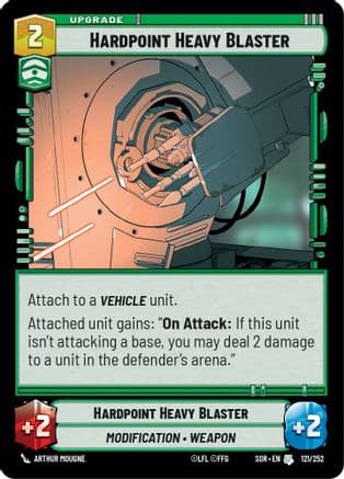 Hardpoint Heavy Blaster — Spark of Rebellion Star Wars: Unlimited card by Arthur Mougne