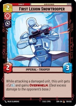 First Legion Snowtrooper — Spark of Rebellion Star Wars: Unlimited card by Milos Slavkovic