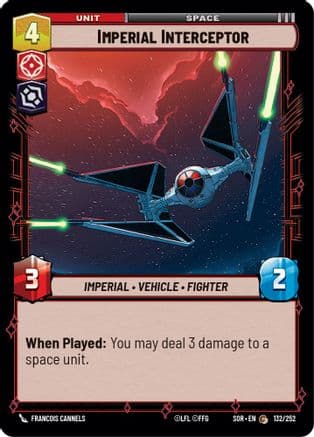 Imperial Interceptor — Spark of Rebellion Star Wars: Unlimited card by Francois Cannels