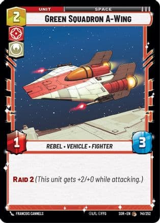 Green Squadron A-Wing — Spark of Rebellion Star Wars: Unlimited card by Francois Cannels