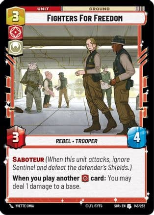 Fighters For Freedom — Spark of Rebellion Star Wars: Unlimited card by Yvette Chua