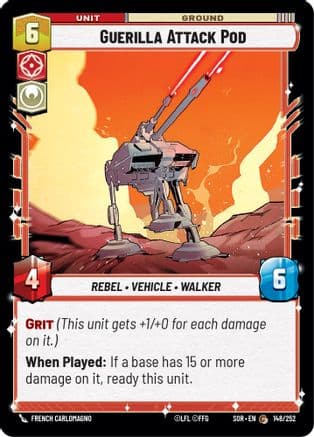 Guerilla Attack Pod — Spark of Rebellion Star Wars: Unlimited card by French Carlomagno