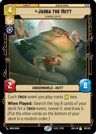Jabba the Hutt - Cunning Daimyo — Spark of Rebellion Star Wars: Unlimited card by David Nash