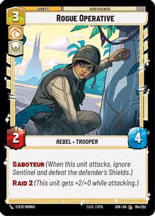 Rogue Operative — Spark of Rebellion Star Wars: Unlimited card by Steve Morris
