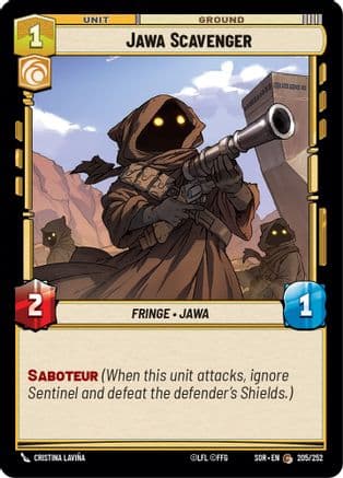 Jawa Scavenger — Spark of Rebellion Star Wars: Unlimited card by Cristina Laviña